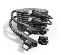 LISEN Câble USB C coudé 240 W - Possède toutes les fonctions d'un câble USB C 100 W - Câble de charge USB C vers USB C - 2 m - Avec support de câble pour iPhone 17/16, Switch, Samsung, Pixel, MacBook