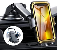 Lisen Double-Accessoires Porte Téléphone Voiture Ventouse Pour Tableau De Dord/Pare-Brise/Grille D'aération Compatible Avec Iphone 14 13 12 Pro Et 4-7 Pouces Smartphones