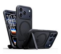 LISEN Étui pour iPhone 17 Pro Max, avec MagSafe, support invisible, super force magnétique 20N, protection des boutons et protection militaire pour iPhone 17 Pro Max, résistant aux chocs, noir mat