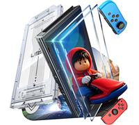 LISEN Lot de 2 Film Protection d'Écran pour Nintendo Switch 1 en Verre Trempé [ Anti-Reflets Auto Alignment Frame ] Protecteur Écran Accessoires Mise à niveau 2025 HD Ultra Transparent