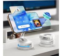 LISEN support de téléphone rétractable et magnétique pour voiture, réglable à 360° pour MagSafe, ventouse pour miroir/surface lisse