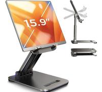 LISEN Support Tablette Bureau de iPad Air Pro Stand Pliable, Porte Repose iPad A16 Mini 2026 Réglable Accessoires Bureau pour Tablette Tactile Liseuse Kindle Switch Samsung Tab Telephone 4''-15,9''
