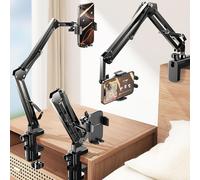 Lisen Support Telephone Lit Support Téléphone Lit Porte Telephone [3E Mise À Niveau] Bras Articulé Telephone Bras Flexible Argenté Pince De Serrage Pour Iphone 16 15 14 13 12 Samsung S25 Etc[Z1824]