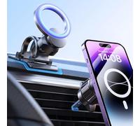 LISEN Support Téléphone Voiture MAGNETIQUE 360° - Double Fixation ÉVOLUTIVE pour iPhone/Android - Anti-Choc, Ventouse Pro, Compatibilité Universelle