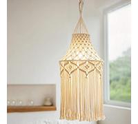 Liseng Abat-jour suspendu en macramé - Pour bureau, chambre à coucher, salon, chambre d'enfant, dortoir - Décoration d'intérieur méchante (type A 80 x 30 cm)