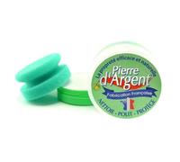 LISERÉ VERT - Pierre d'argent 200 g série limitée 25 Ans, Parfum Citron, nettoyant ménager Multi-Usage, éponge Ergonomique Incluse, fabriqué en France certifié ECOCERT