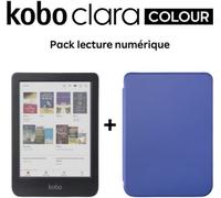 Liseuse eBook KOBO Clara Colour BK + étui basic bleu