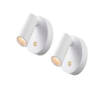 Liseuse Murale,Applique Liseuse Applique murale magnétique for la protection des yeux, rechargeable par USB, lampe de lecture sans fil, veilleuse tactile, lampe de chevet for chambre à coucher(2PCS wh