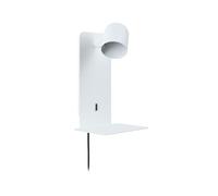 Liseuse murale Paulmann Malena GU10 230 V max. 5 W, blanc dépoli | Tête d'éclairage orientable, prise de recharge USB Type-C, montage facile, idéale comme lampe de lecture