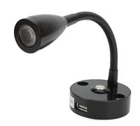 Liseuse RV, LED RV Liseuse Tactile Gradateur 3 Couleurs D'éclairage avec Port de Charge USB 12-24V 3W pour Camping(Le noir)