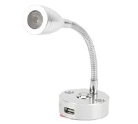 Liseuse RV, LED RV Liseuse Tactile Gradateur 3 Couleurs D'éclairage avec Port de Charge USB 12-24V 3W Universel Remplacement Pour Camping(Argent)