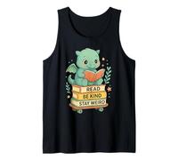 Lisez Be Kind Stay Weird Book Stack Cute Dragon Bookworm Débardeur