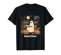Lisez en Paix Halloween pour Les Amateurs de Livres effrayants et de Livres de squelettes T-Shirt