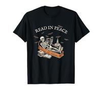 Lisez en Paix Halloween pour Les Amateurs de Livres effrayants et de Livres de squelettes T-Shirt