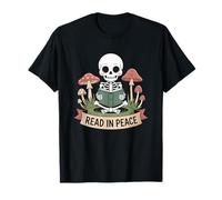 Lisez en Paix Halloween pour Les Amateurs de Livres effrayants et de Livres de squelettes T-Shirt