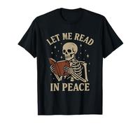 Lisez en Paix Halloween pour Les Amateurs de Livres effrayants et de Livres de squelettes T-Shirt