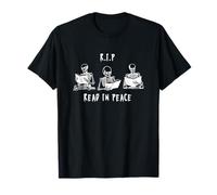 Lisez en Paix Halloween pour Les Amateurs de Livres effrayants et de Livres de squelettes T-Shirt