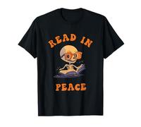 Lisez en Paix Halloween pour Les Amateurs de Livres effrayants et de Livres de squelettes T-Shirt