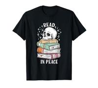 Lisez en Paix Halloween pour Les Amateurs de Livres effrayants et de Livres de squelettes T-Shirt