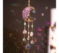 Lishang Attrape-Soleils en Cristal Attrape Soleil Arbre de Vie Attrape Soleil Cristal Suspendu Décoration pour Fenêtre Jardin Maison Décoration Violet