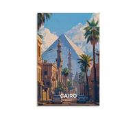 LISHDUNS Poster du Caire d'Égypte pour chambre à coucher, salon, décoration murale esthétique, style art déco, 20 x 30 cm, sans cadre