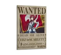 LISHDUNS Poster Fairy Tail Erza Scarlett pour chambre à coucher, salon, décoration murale esthétique, art déco, 30 x 45 cm, style cadre