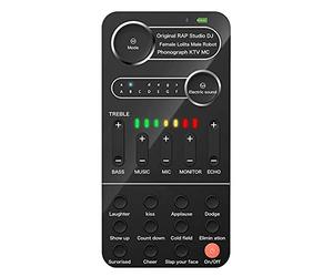 Lisher Carte Son en Direct, Changeur de Voix avec Mini Microphone, ¨¦Couteur, Machine ¨¤ Effets Sonores avec Changeur de Voix pour Microphone Portable