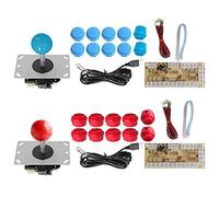 Lisher Kits de Bricolage pour Manette D'Arcade ¨¤ 2 Joueurs Z¨¦Ro Retard Encodeur USB vers PC pour Jeux D'Arcade Pi¨¨Ces de Kits de Bricolage