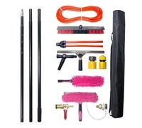 LISHEUK Brosse de Nettoyage de vitres alimentée en Eau et Manche télescopique pour Panneaux solaires - 35 cm/13,8 po 4 m/13 pi Nettoyant Aluminium pour Un Nettoyage Efficace des