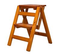 LISHEUK Échelle Pliante en Bois à 2 marches, Chaise, marches antidérapantes, étagère Pliante multifonctionnelle, Banc à Chaussures, Porte-Fleurs, Petit Repose-Pieds, Organisateur