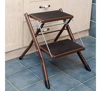 LISHEUK Escabeau-escabeau Portable à Deux marches - Escabeau Pliant Multifonctionnel pour la Maison et Le Bureau - Robuste, léger, Marron - Idéal pour Atteindre Les endroits en h