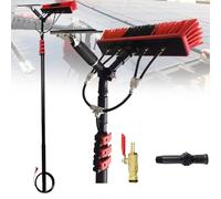 LISHEUK Kit de Brosse de Nettoyage réglable pour Panneaux solaires - Perche alimentée en Eau avec grattoir en Caoutchouc pour Un Nettoyage Efficace des fenêtres et des Panneaux s