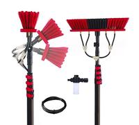 LISHEUK Perche de Nettoyage de vitres de 12 à 30 Pieds, kit de Perche alimentée en Eau, Brosse télescopique, raclette à vitres Extensible, Lave-vitre, Nettoyeur de Toit, Panneau