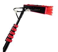 LISHEUK Perche de Nettoyage de vitres de 3,6 à 10,8 m, alimentée en Eau, avec Brosse télescopique, raclette Extensible, Lave-vitre, Nettoyeur de Toit, Panneau Solaire extérieur (