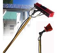 LISHEUK Perche de Nettoyage de vitres de 3,6 à 10,8 m, alimentée en Eau, Brosse télescopique, fenêtre Extensible avec raclette, Lave-vitre, Nettoyeur de Toit, Panneau Solaire ext