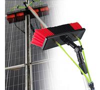 LISHEUK Perche de Nettoyage de vitres, kit de Nettoyage télescopique Solaire, Perche Extensible alimentée par Eau/Tuyau, Brosse de Nettoyage de vitres, Nettoyage de Panneaux phot