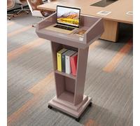 LISHEUK Pupitre Portable en Bois Rose doré avec Rangement intégré, idéal pour églises, salles de Classe, salles de conférence et auditoriums - Design élégant sur Pied