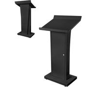 LISHEUK Pupitre sur Pied, pupitre de conférence pour salles de lises, auditoriums, salles de réunion, comptoir d'accueil avec étagère réglable (Blanc) - 1