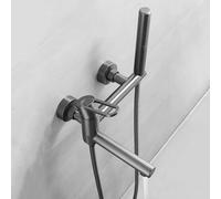 LISHEUK Robinet mitigeur de Bain-Douche Moderne, mitigeur de Bain avec mitigeur de Douche, mitigeur à Levier Unique, mitigeur Mural, Douche, Baignoire, Douche, Pistolet, Gris, re