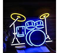 LISIGNVE Kit de batterie néon LED pour décoration murale de chambre de musicien