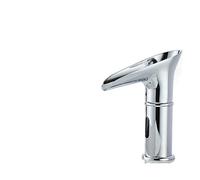 Lism Robinet de Salle de Bains à capteur LED Noir Mat, Robinet monté sur Le Pont Froid et Chaud, mitigeur d'évier Court et Haut (Chrome Chaud Froid A)