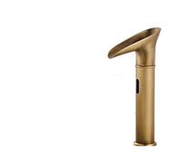 Lism Robinet de Salle de Bains à capteur LED Noir Mat, Robinet monté sur Le Pont Froid et Chaud, mitigeur d'évier Court et Haut (Chrome Chaud Froid A)