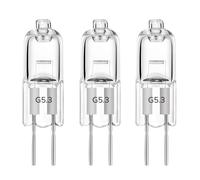 LISOCLU G5.3 Lampes halogènes 12v 24v 36v 220v 110v 20w 35w 50w 70w 100w 150w Blanc chaud 3000k Dimmable, ampoules halogènes pour projecteurs MR16, forme tubulaire (12V-50W/3PCS)