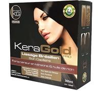 Lissage brésilien - KERAGOLD - PRO - 3 x 120 ml - Kératine - Huile de ricin - Réparation et lissage