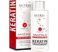 Lissage des cheveux brésilien Kératine, traitement en 1 étape Protéine Lissante Amazonliss - Sans Odeur - Sans Formaldéhyde - Facile à Appliquer (le lissage brésilien 60 ml)