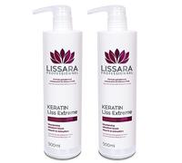 LISSARA - Duo Shampoing et Après-Shampoing Sans Sulfate SLES, Silicone, Paraben - à la kératine - Prolongateur Apres Lissage Brésilien - Fabriqué en France (500ml, Duo)