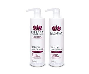 LISSARA - Duo Shampoing et Après-Shampoing Sans Sulfate SLES, Silicone, Paraben - à la kératine - Prolongateur Apres Lissage Brésilien - Fabriqué en France (500ml, Duo)