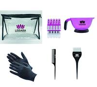 LISSARA - Kit Coiffeur Lissage Brésilien - Accessoires Pinceau, 4 pinces, bol, peigne fin en carbone, gant en latex