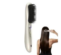 Lisse-Brosse pour Cheveux en Céramique,Outils de Coiffure avec Réservoir d'Huile Infusée - Peigne Lissant Capillaire,Pour Maison Extérieur Voyage Routine Matinale