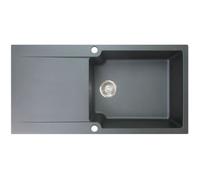 Essebagno Lisse évier réversible 1 grande cuve 1 égouttoir en résine noir